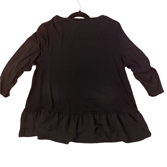 NWT J Jill Wearever Woven Peplum/ruffle Hem 3/4 Sleeve Top Womens 1X Bla… - Picture 5 of 9